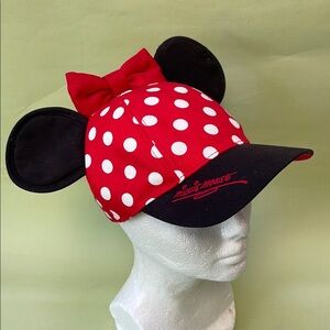 Disney Minnie Mouse Red Polka Dot Hat with Embroidery